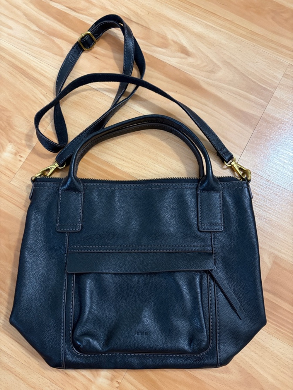 Fossil Black Leather Crossbody